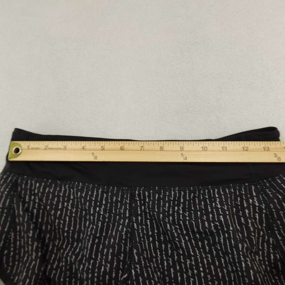 Lululemon Speed Up Shorts Womens 4 Black Manifesto Script Lined Running Gym 2.5" - Picture 4 of 13